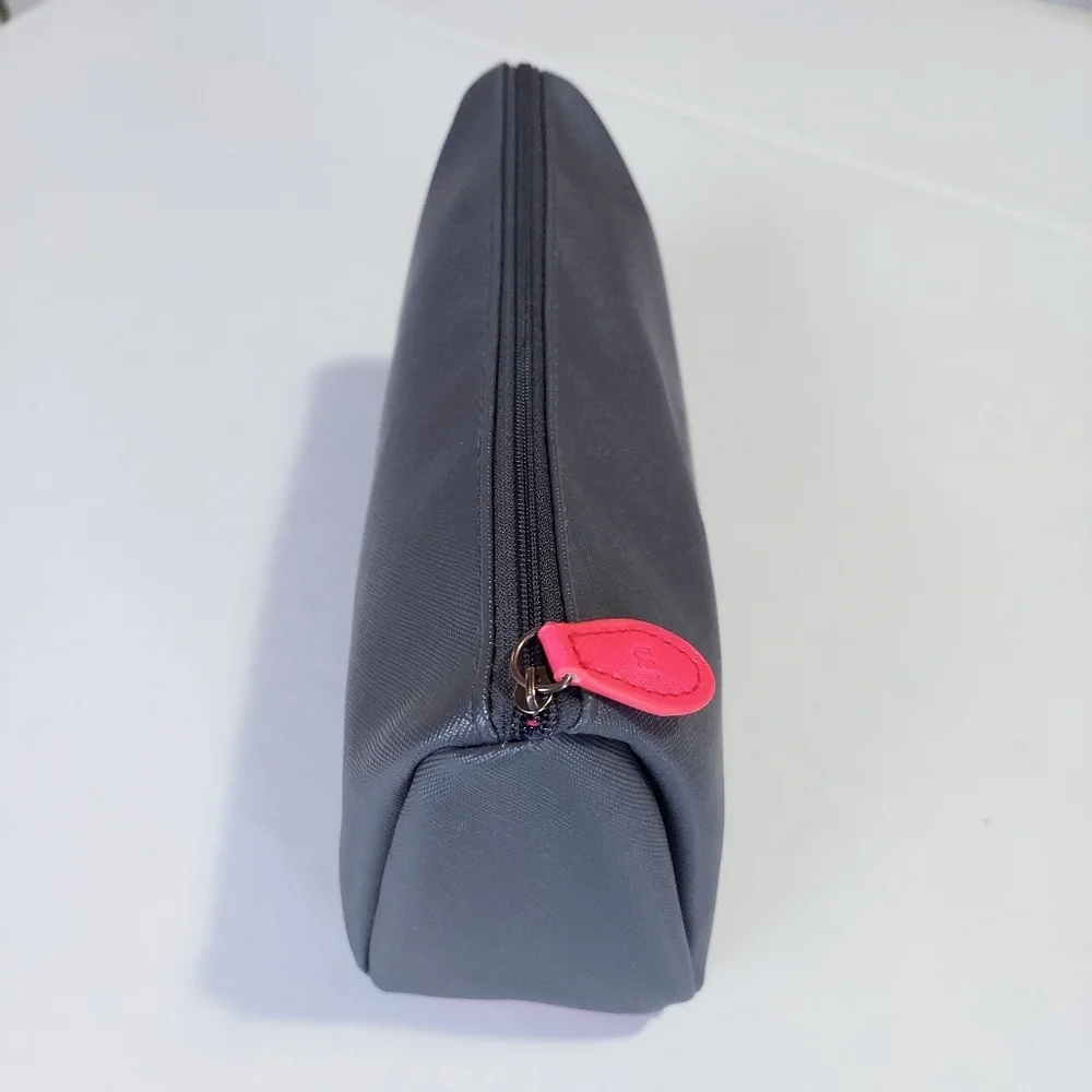 Cosmetics Makeup Bags Gray Pink Womens Girls PU Leather Zipper Pouch Makeup Case